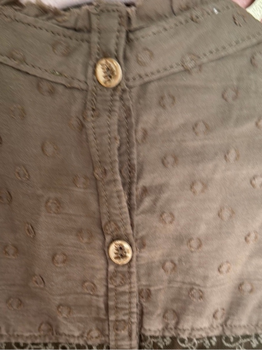 Pilcro Olive Textured Swiss Dot Swing Dress - Picture 6 of 8